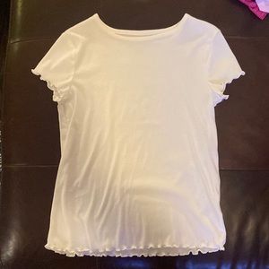 NEVER WORN - Art Class White Shirt with Ruffled Edges - Size: Girl’s Large